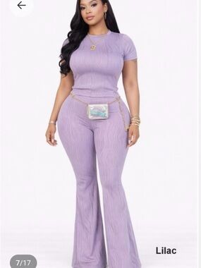 Lilac Wavy Bliss Flare Matching Lounge Set- Women